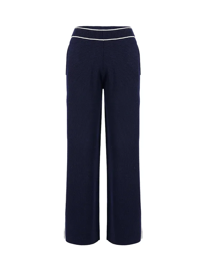 MARYLING Pants and Shorts BLUE SPLIT KNIT PANTS Dark Blue 8211 Women MARYLING Pants and Shorts BLUE SPLIT KNIT PANTS Dark Blue 8211 Women