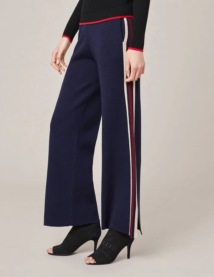MARYLING Pants and Shorts BLUE SPLIT KNIT PANTS Dark Blue 8211 Women MARYLING Pants and Shorts BLUE SPLIT KNIT PANTS Dark Blue 8211 Women