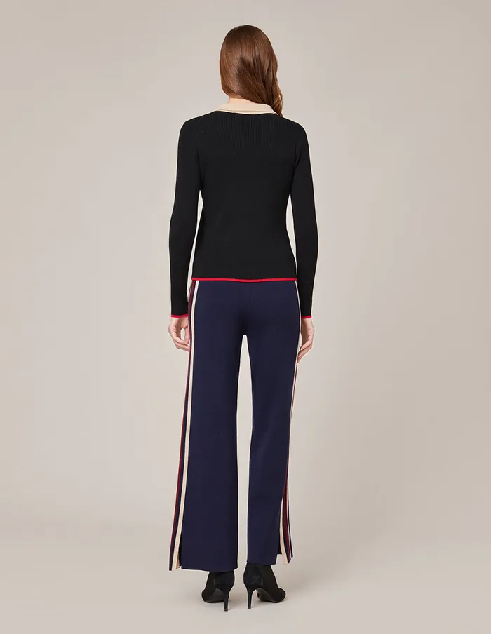 MARYLING Pants and Shorts BLUE SPLIT KNIT PANTS Dark Blue 8211 Women MARYLING Pants and Shorts BLUE SPLIT KNIT PANTS Dark Blue 8211 Women