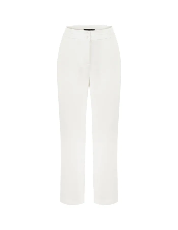 MARYLING Pants and Shorts HighEnd Ivory White Straight Suit Pants White 8211 Women MARYLING Pants and Shorts HighEnd Ivory White Straight Suit Pants White 8211 Women