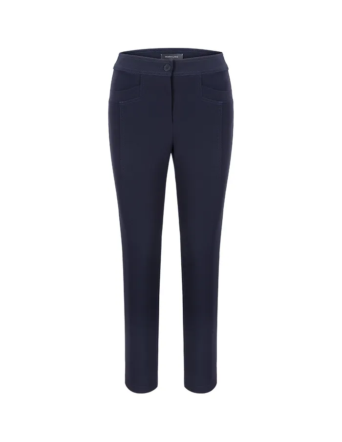 MARYLING Pants and Shorts Midnight Blue Classic Elastic Slim Pants Blue 8211 Women MARYLING Pants and Shorts Midnight Blue Classic Elastic Slim Pants Blue 8211 Women