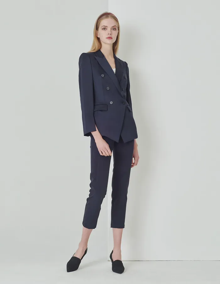 MARYLING Pants and Shorts Midnight Blue Classic Elastic Slim Pants Blue 8211 Women MARYLING Pants and Shorts Midnight Blue Classic Elastic Slim Pants Blue 8211 Women