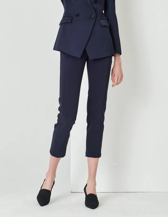 MARYLING Pants and Shorts Midnight Blue Classic Elastic Slim Pants Blue 8211 Women MARYLING Pants and Shorts Midnight Blue Classic Elastic Slim Pants Blue 8211 Women