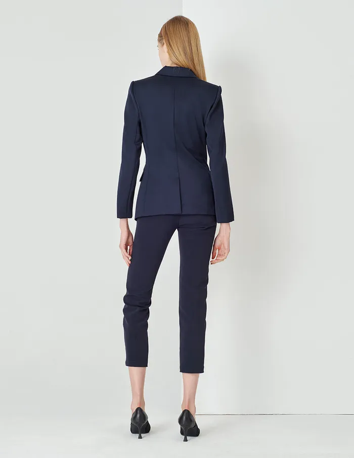 MARYLING Pants and Shorts Midnight Blue Classic Elastic Slim Pants Blue 8211 Women MARYLING Pants and Shorts Midnight Blue Classic Elastic Slim Pants Blue 8211 Women