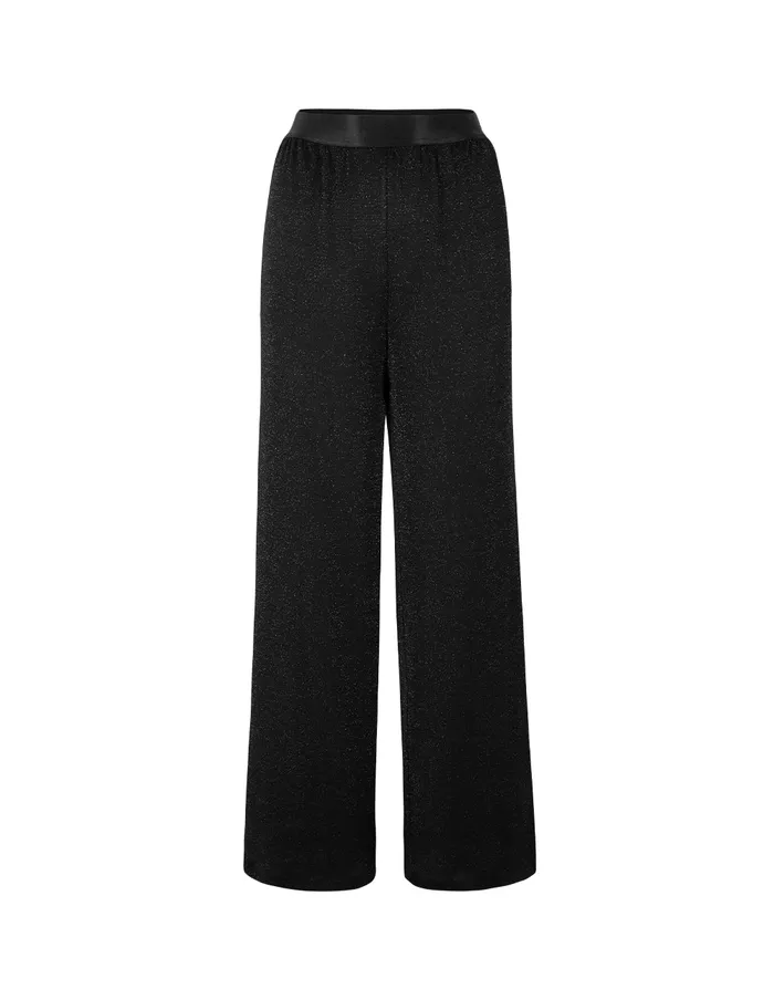 MARYLING Pants and Shorts Simple Black Mesh StraightLeg Slim Pants Black 8211 Women MARYLING Pants and Shorts Simple Black Mesh StraightLeg Slim Pants Black 8211 Women