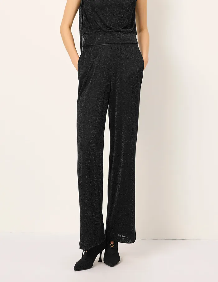MARYLING Pants and Shorts Simple Black Mesh StraightLeg Slim Pants Black 8211 Women MARYLING Pants and Shorts Simple Black Mesh StraightLeg Slim Pants Black 8211 Women