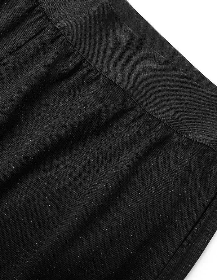MARYLING Pants and Shorts Simple Black Mesh StraightLeg Slim Pants Black 8211 Women MARYLING Pants and Shorts Simple Black Mesh StraightLeg Slim Pants Black 8211 Women