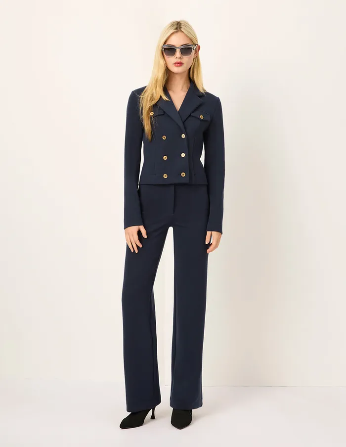 MARYLING Pants and Shorts StraightLeg Cotton Navy Trousers Blue Ashes 8211 Women MARYLING Pants and Shorts StraightLeg Cotton Navy Trousers Blue Ashes 8211 Women