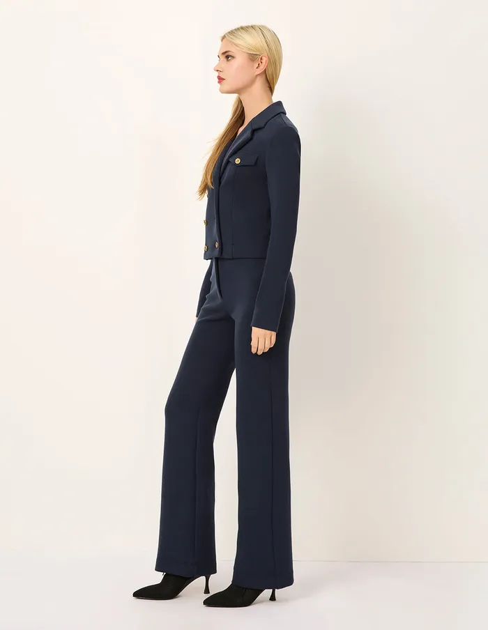 MARYLING Pants and Shorts StraightLeg Cotton Navy Trousers Blue Ashes 8211 Women MARYLING Pants and Shorts StraightLeg Cotton Navy Trousers Blue Ashes 8211 Women