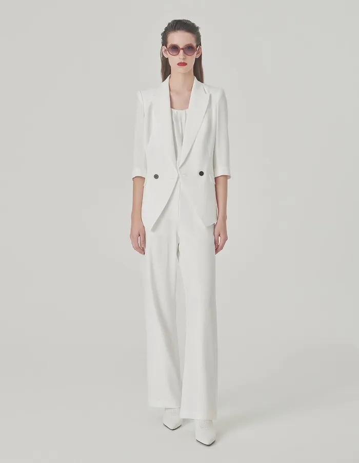 MARYLING Pants and Shorts White Straight Wide Leg Pants Snow 8211 Women MARYLING Pants and Shorts White Straight Wide Leg Pants Snow 8211 Women