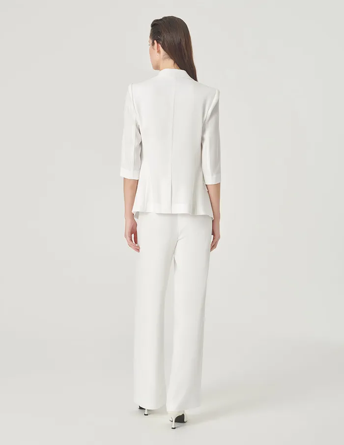 MARYLING Pants and Shorts White Straight Wide Leg Pants Snow 8211 Women MARYLING Pants and Shorts White Straight Wide Leg Pants Snow 8211 Women