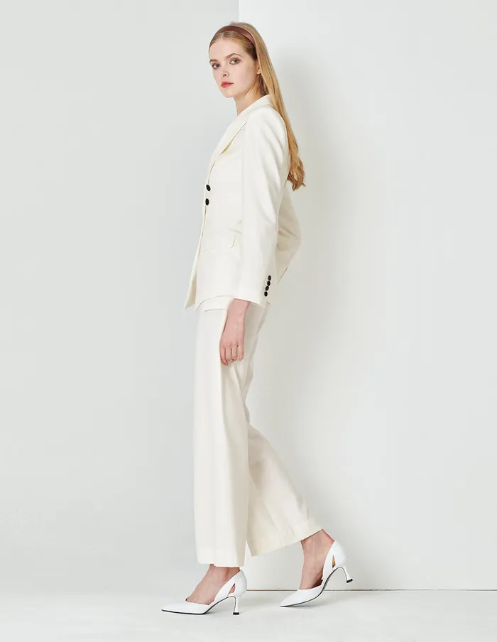 MARYLING Pants and Shorts White Tool Pocket Straight Trousers White 8211 Women MARYLING Pants and Shorts White Tool Pocket Straight Trousers White 8211 Women
