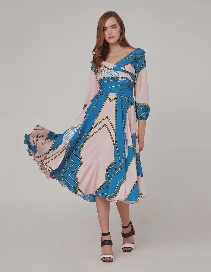 MARYLING Printed Dress OFFTHESHOULDER PUFF SLEEVE MIDI DRESS Mix 8211 Women