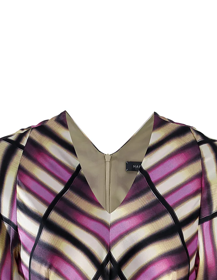 MARYLING Printed Dress Pink Plaid Silk Print Dress Mix 8211 Women MARYLING Printed Dress Pink Plaid Silk Print Dress Mix 8211 Women