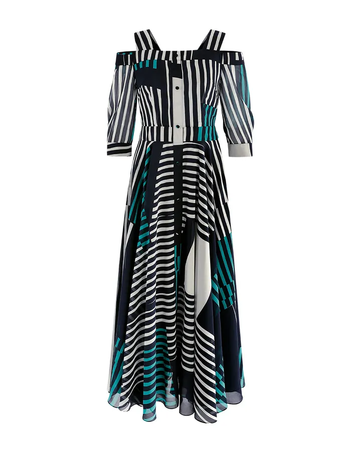 MARYLING Printed Dress Strap OffShoulder Georgette Print Dress Mix 8211 Women MARYLING Printed Dress Strap OffShoulder Georgette Print Dress Mix 8211 Women
