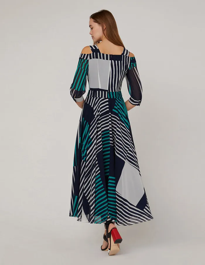 MARYLING Printed Dress Strap OffShoulder Georgette Print Dress Mix 8211 Women MARYLING Printed Dress Strap OffShoulder Georgette Print Dress Mix 8211 Women