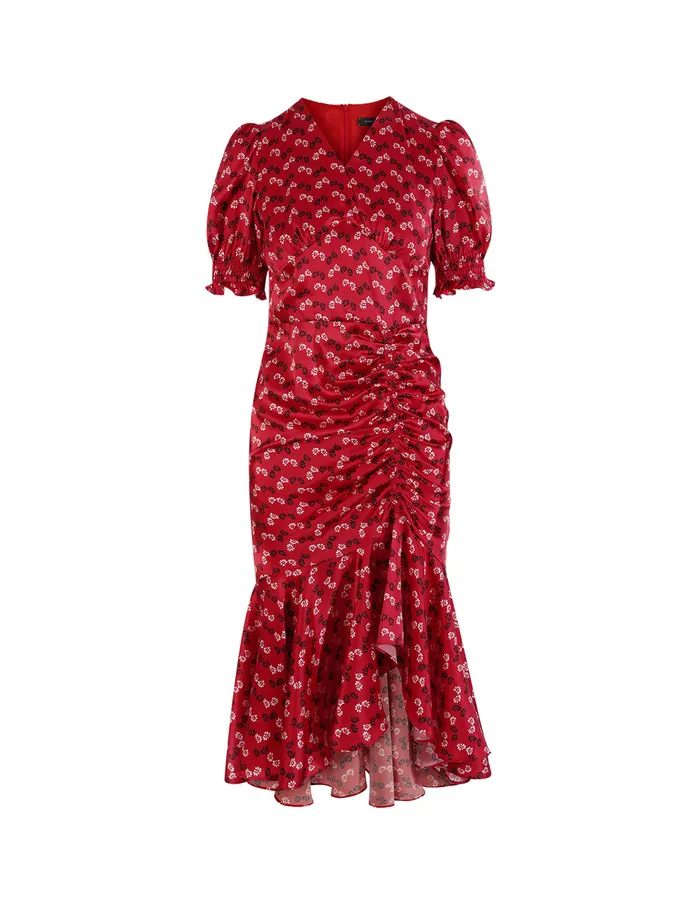 MARYLING Printed Dress VNeck Pleated Dress Mix 8211 Women MARYLING Printed Dress VNeck Pleated Dress Mix 8211 Women