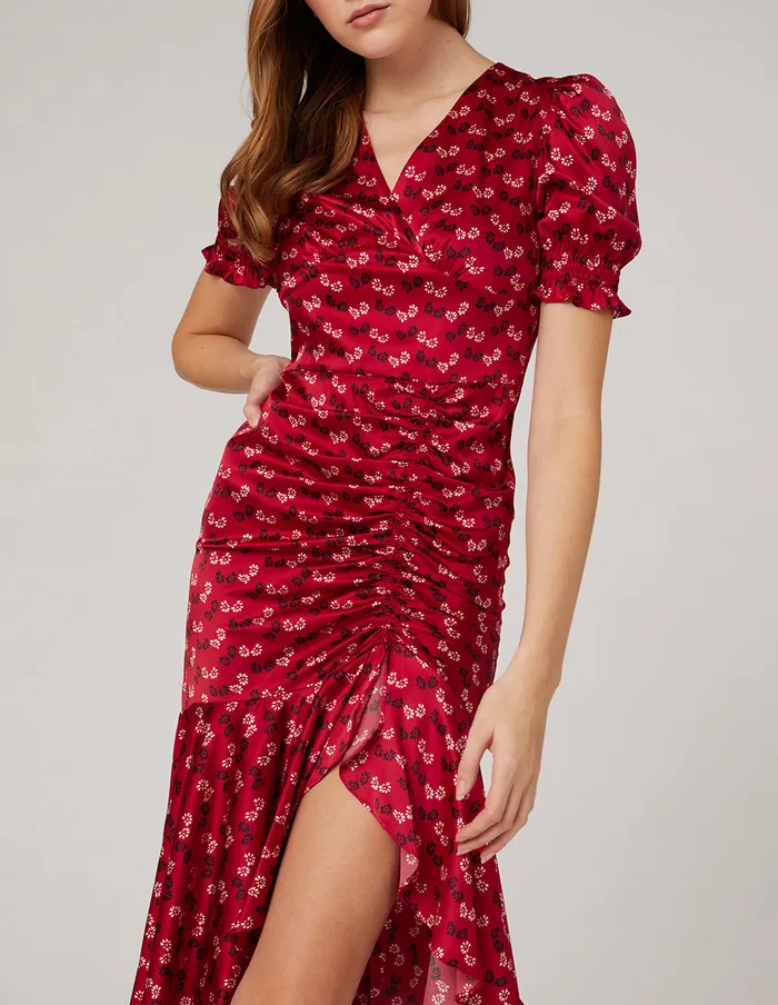 MARYLING Printed Dress VNeck Pleated Dress Mix 8211 Women MARYLING Printed Dress VNeck Pleated Dress Mix 8211 Women