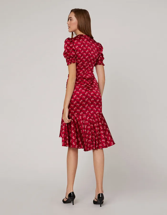MARYLING Printed Dress VNeck Pleated Dress Mix 8211 Women MARYLING Printed Dress VNeck Pleated Dress Mix 8211 Women