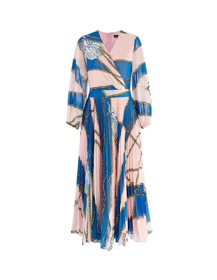 MARYLING Printed Dress VNECK PUFF SLEEVE PLEATED DRESS Mix 8211 Women