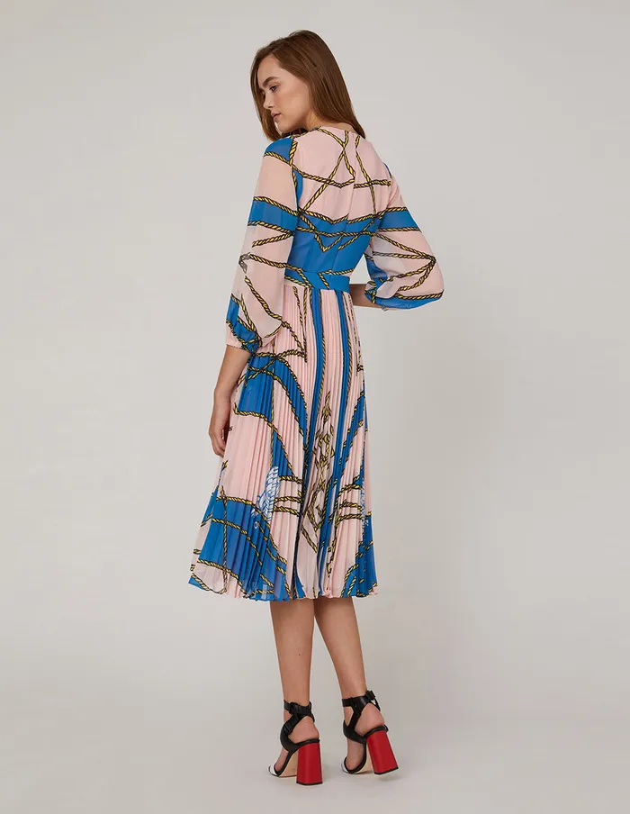 MARYLING Printed Dress VNECK PUFF SLEEVE PLEATED DRESS Mix 8211 Women