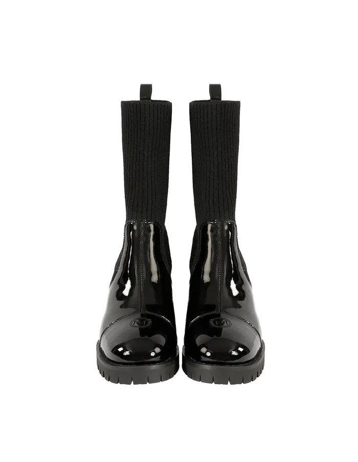 MARYLING Shoes PATENT KNIT ANKLE SOCK BOOTS Black 8211 Women MARYLING Shoes PATENT KNIT ANKLE SOCK BOOTS Black 8211 Women