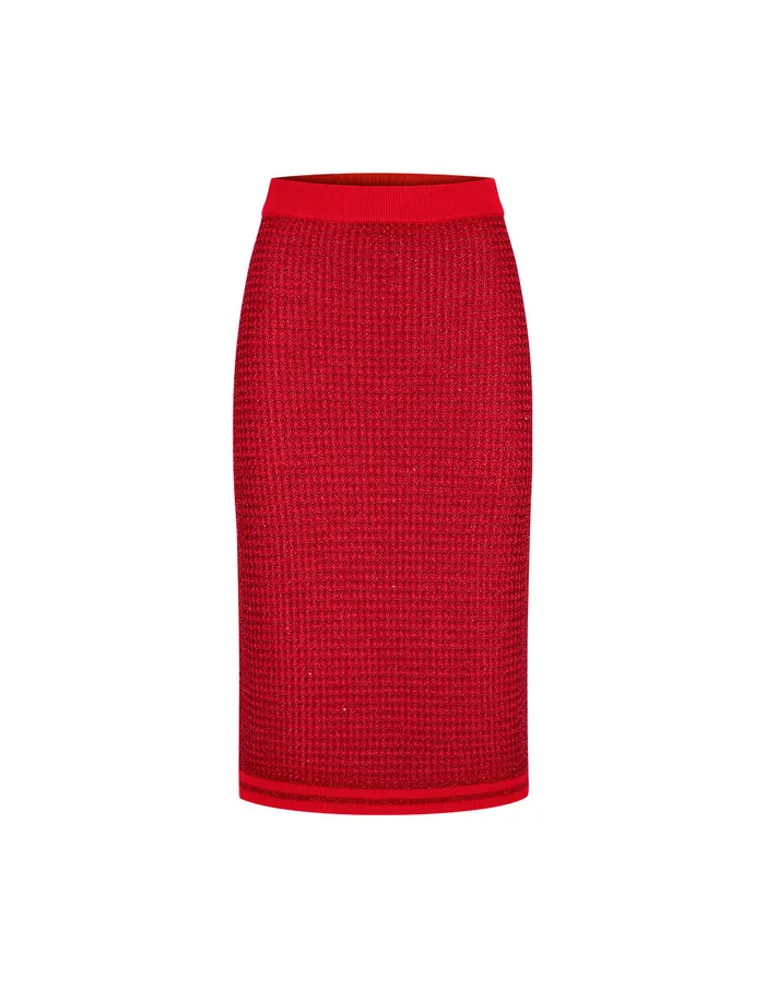 MARYLING Skirts Bright Red Straight KneeLength Knit Skirt Red 8211 Women MARYLING Skirts Bright Red Straight KneeLength Knit Skirt Red 8211 Women