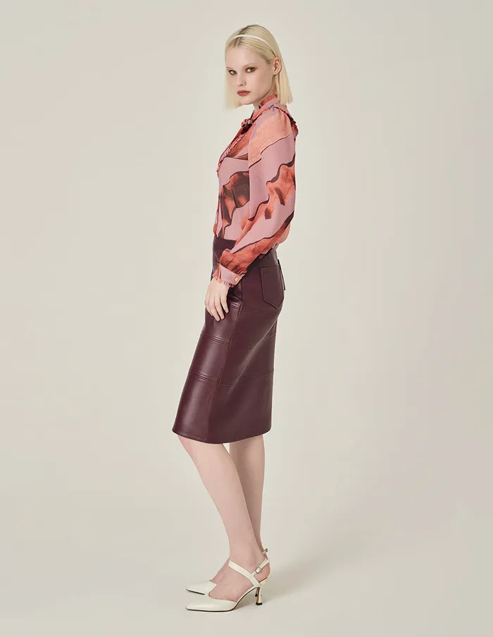 MARYLING Skirts Burgundy Fishtail Sheep Skirt Burgundy 8211 Women MARYLING Skirts Burgundy Fishtail Sheep Skirt Burgundy 8211 Women