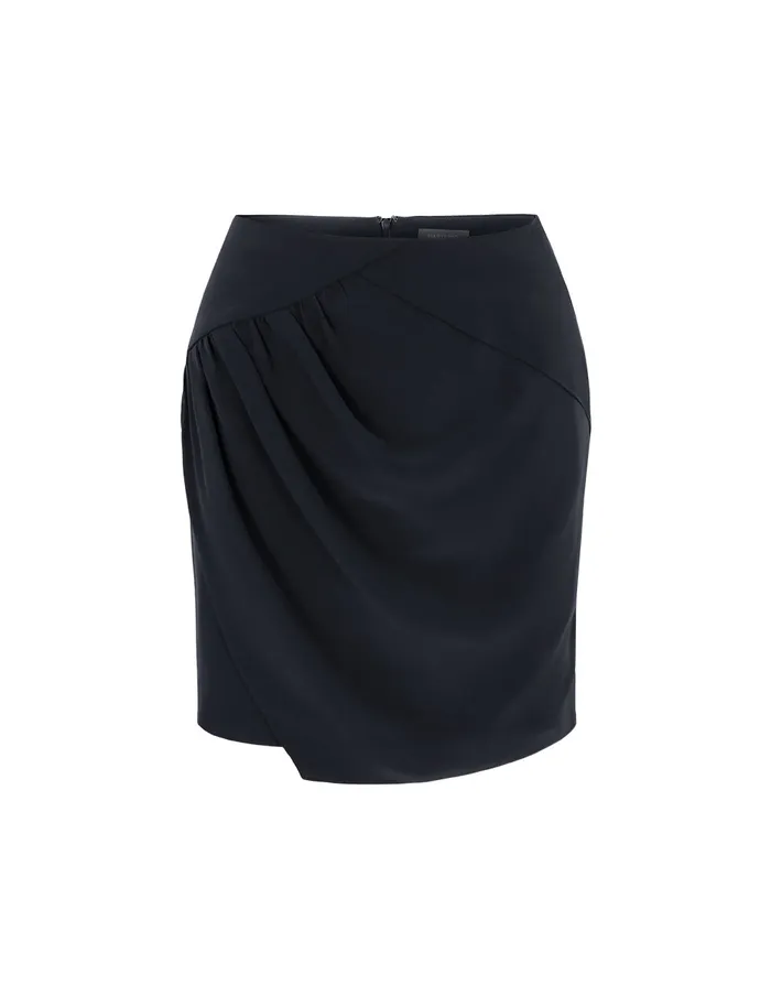 MARYLING Skirts Dark Blue Pleated Asymmetric Skirt Blue 8211 Women MARYLING Skirts Dark Blue Pleated Asymmetric Skirt Blue 8211 Women