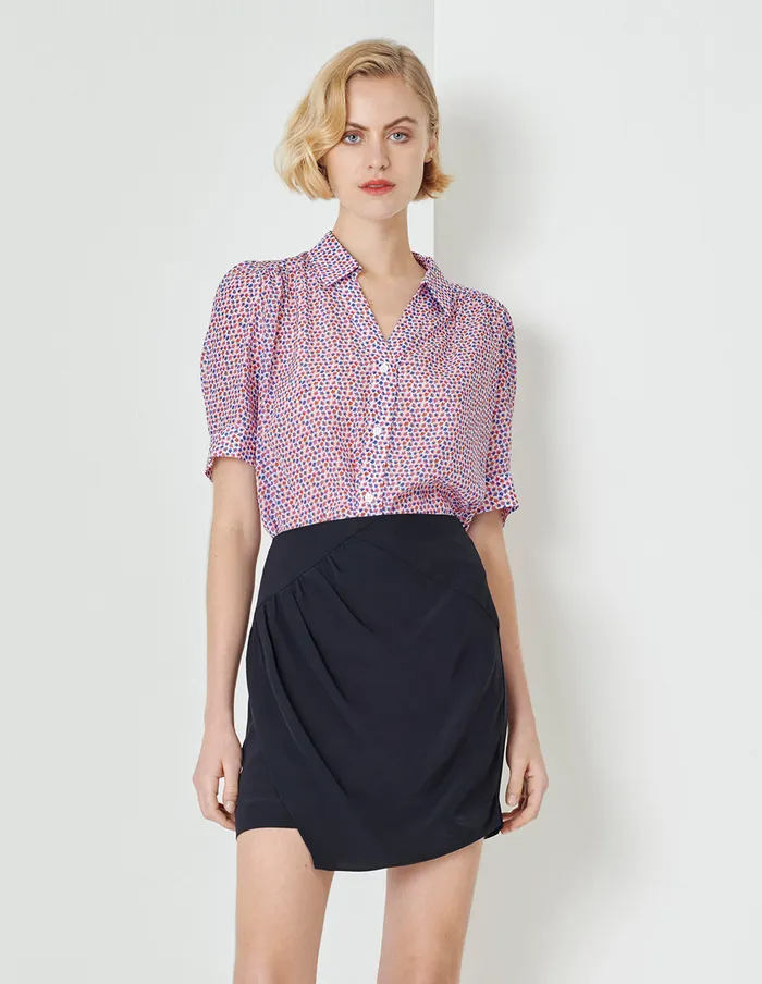 MARYLING Skirts Dark Blue Pleated Asymmetric Skirt Blue 8211 Women MARYLING Skirts Dark Blue Pleated Asymmetric Skirt Blue 8211 Women