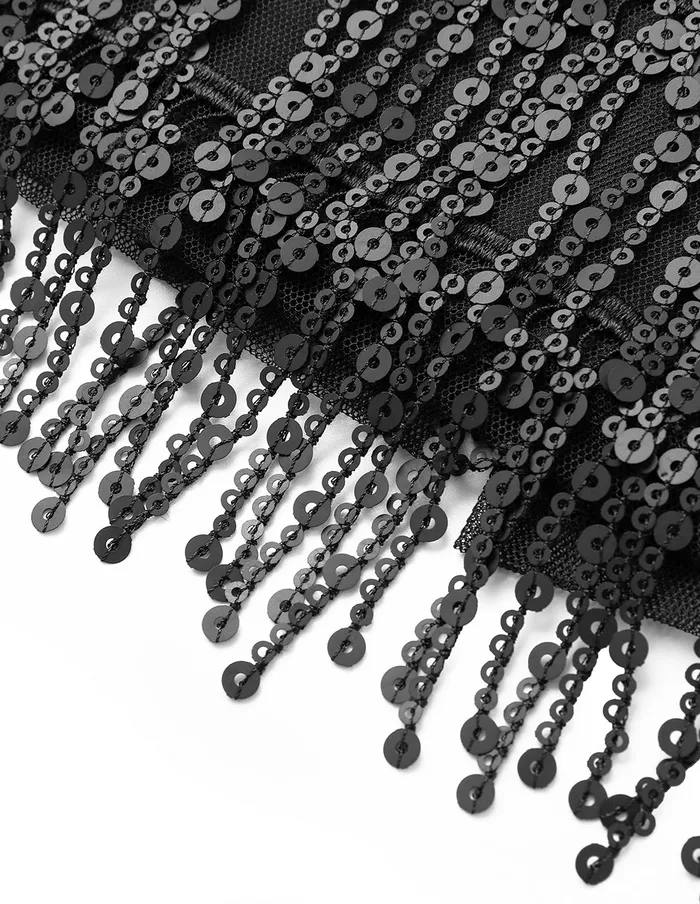 MARYLING Skirts Fringed Sequin Straight HipHugging KneeLength Black Skirt Black 8211 Women MARYLING Skirts Fringed Sequin Straight HipHugging KneeLength Black Skirt Black 8211 Women