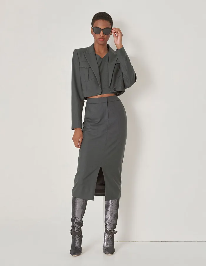 MARYLING Skirts Grey Midi Skirt Grey 8211 Women