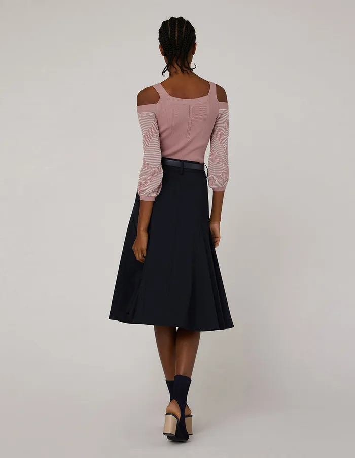 MARYLING Skirts HIGH WAIST PATCH POCKET FLARE SKIRT Blue 8211 Women MARYLING Skirts HIGH WAIST PATCH POCKET FLARE SKIRT Blue 8211 Women