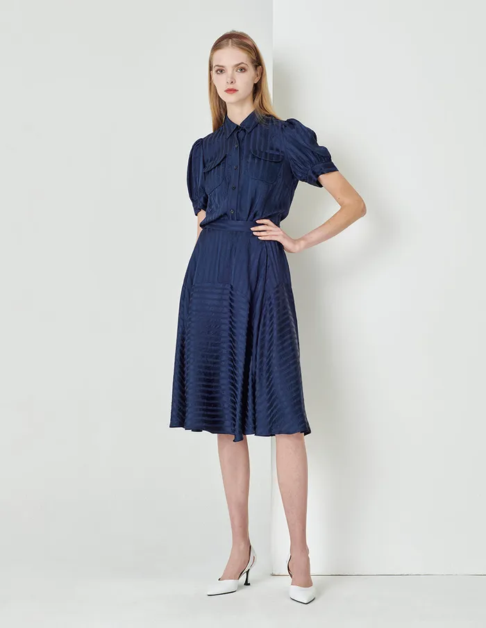 MARYLING Skirts Midnight Blue Arc Split Swing Skirt Blue 8211 Women