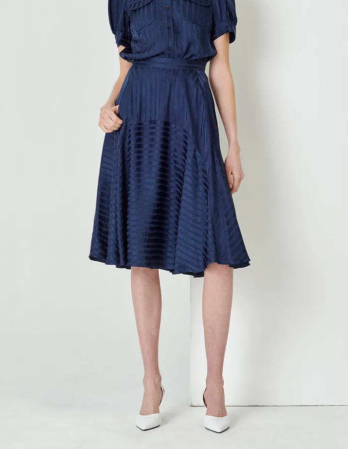 MARYLING Skirts Midnight Blue Arc Split Swing Skirt Blue 8211 Women MARYLING Skirts Midnight Blue Arc Split Swing Skirt Blue 8211 Women