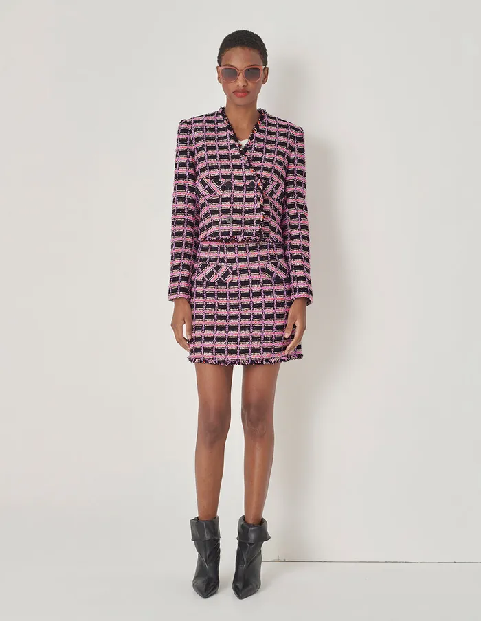 MARYLING Skirts Pink Tweed Skirt Checkes 8211 Women