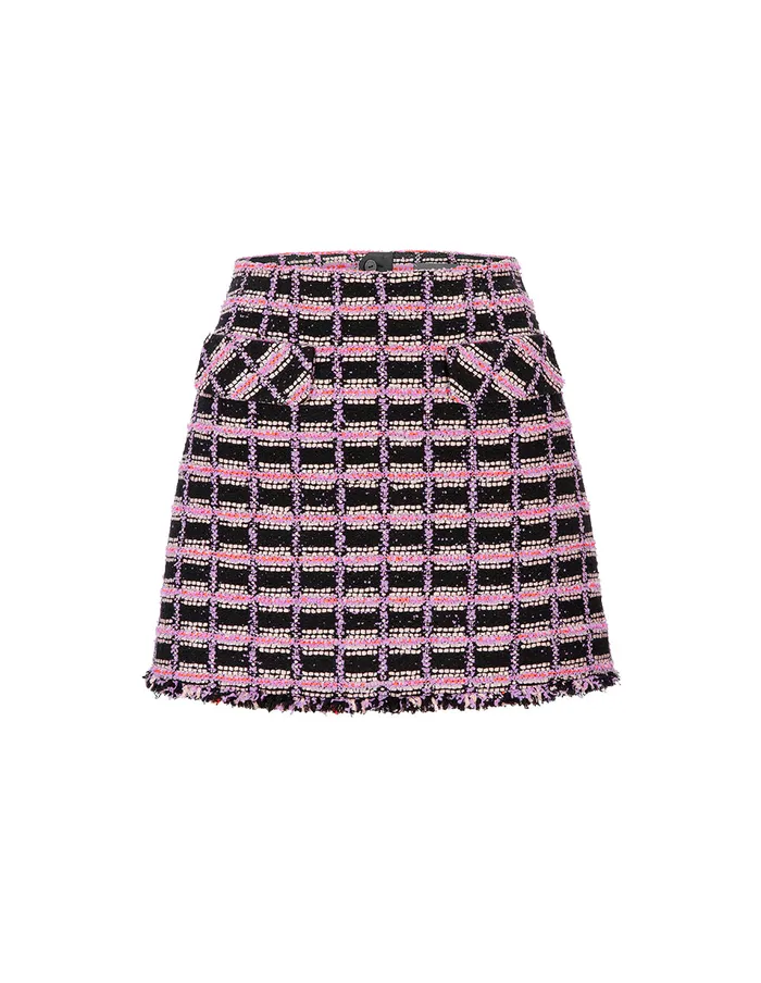 MARYLING Skirts Pink Tweed Skirt Checkes 8211 Women MARYLING Skirts Pink Tweed Skirt Checkes 8211 Women