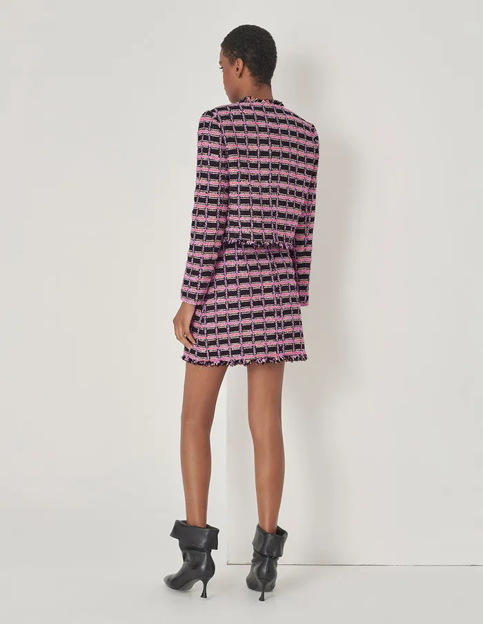 MARYLING Skirts Pink Tweed Skirt Checkes 8211 Women MARYLING Skirts Pink Tweed Skirt Checkes 8211 Women