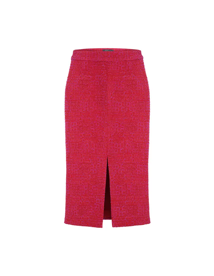 MARYLING Skirts Red Slit Tweed HipHugging Skirt Red 8211 Women MARYLING Skirts Red Slit Tweed HipHugging Skirt Red 8211 Women