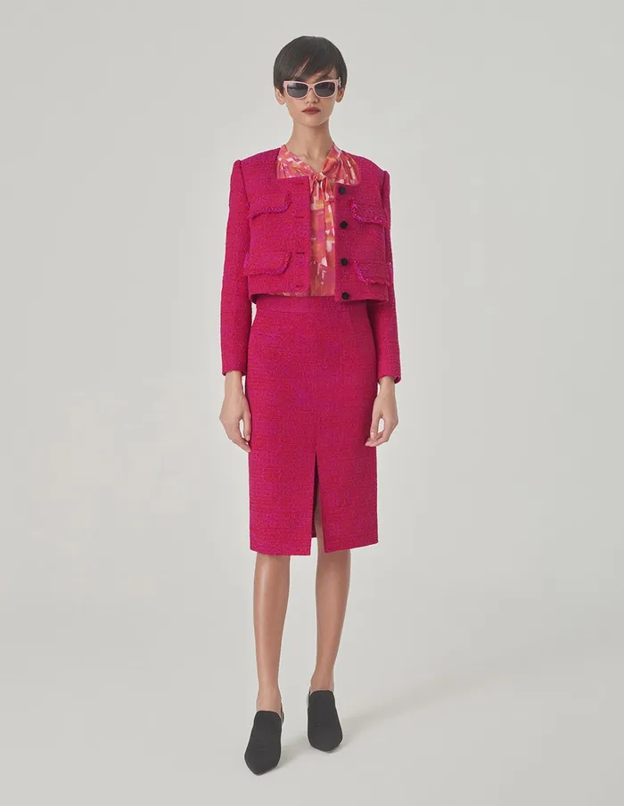 MARYLING Skirts Red Slit Tweed HipHugging Skirt Red 8211 Women MARYLING Skirts Red Slit Tweed HipHugging Skirt Red 8211 Women