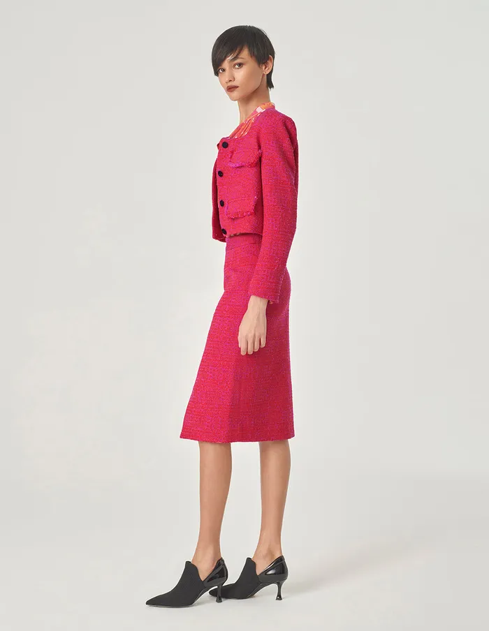 MARYLING Skirts Red Slit Tweed HipHugging Skirt Red 8211 Women MARYLING Skirts Red Slit Tweed HipHugging Skirt Red 8211 Women