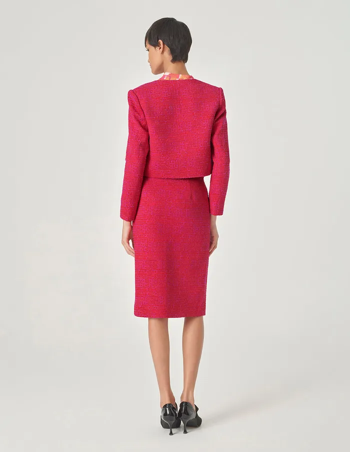 MARYLING Skirts Red Slit Tweed HipHugging Skirt Red 8211 Women MARYLING Skirts Red Slit Tweed HipHugging Skirt Red 8211 Women