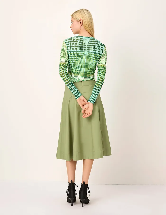MARYLING Skirts SingleBreasted WaistCinched ALine KneeLength Skirt Olive 8211 Women MARYLING Skirts SingleBreasted WaistCinched ALine KneeLength Skirt Olive 8211 Women