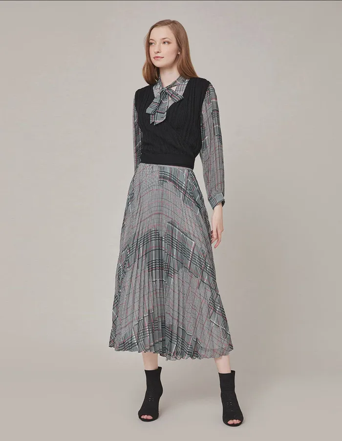 MARYLING Skirts SUNBURST ACCORDIONPLEAT GEORGETTE SKIRT Light Gray 8211 Women MARYLING Skirts SUNBURST ACCORDIONPLEAT GEORGETTE SKIRT Light Gray 8211 Women