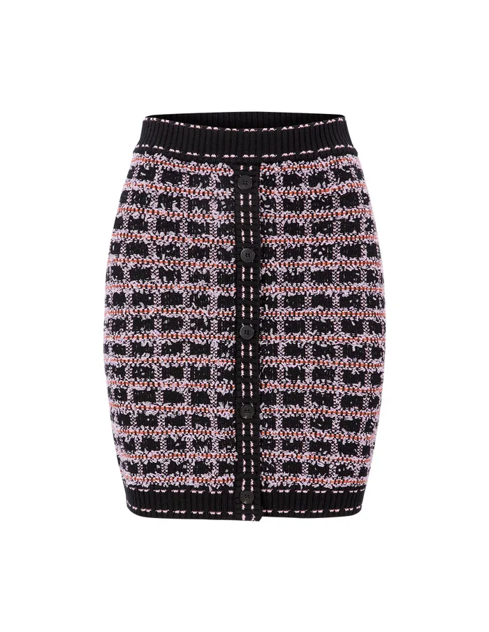 MARYLING Skirts Tweed Check Pattern Knit Skirt Checkes 8211 Women MARYLING Skirts Tweed Check Pattern Knit Skirt Checkes 8211 Women