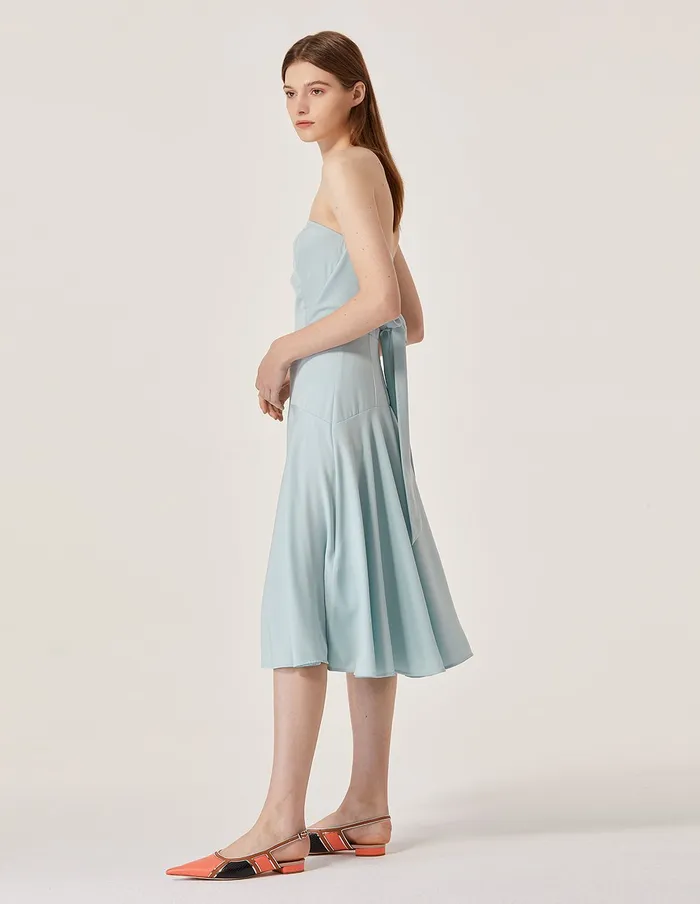 MARYLING Slip Dress Cross Bow Knot Neck Sleeveless ALine Midi Dress Pale Turquoise 8211 Women MARYLING Slip Dress Cross Bow Knot Neck Sleeveless ALine Midi Dress Pale Turquoise 8211 Women