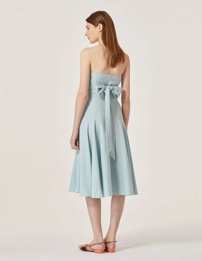 MARYLING Slip Dress Cross Bow Knot Neck Sleeveless ALine Midi Dress Pale Turquoise 8211 Women MARYLING Slip Dress Cross Bow Knot Neck Sleeveless ALine Midi Dress Pale Turquoise 8211 Women