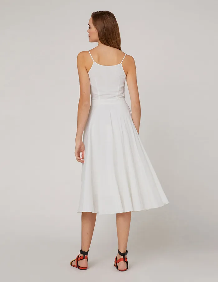 MARYLING Slip Dress Front Button Knotted Slip Dress White 8211 Women MARYLING Slip Dress Front Button Knotted Slip Dress White 8211 Women