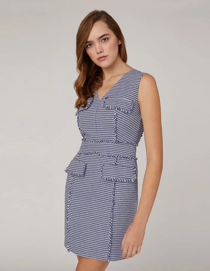 MARYLING Slip Dress VNECK HOUNDSTOOTH SLEEVELESS DRESS Mix 8211 Women