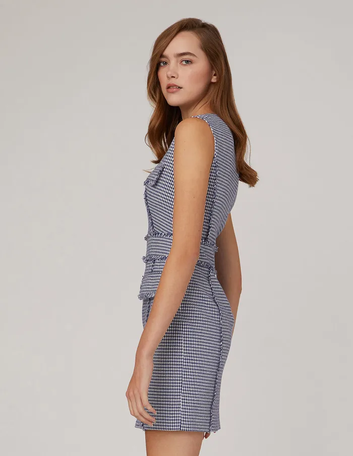 MARYLING Slip Dress VNECK HOUNDSTOOTH SLEEVELESS DRESS Mix 8211 Women